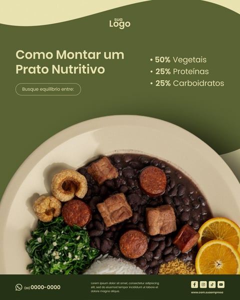 COMO MONTAR UM PRATO NUTRITIVO Figma Social Media Template