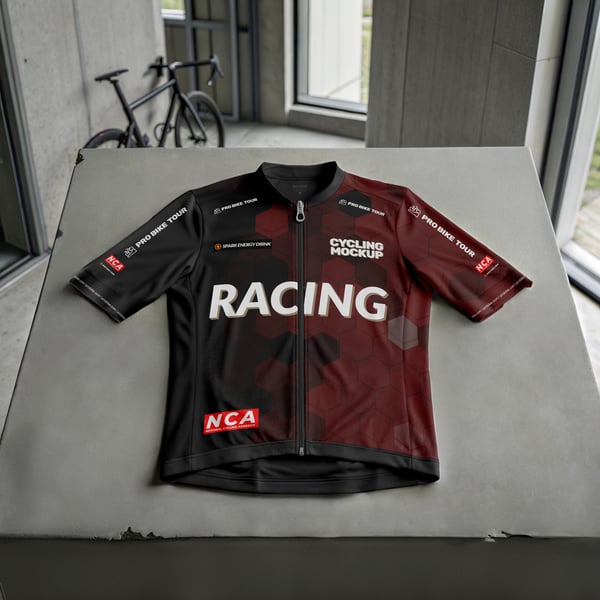 Camiseta de ciclismo PSD EDITÁVEL Mockup