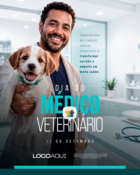DIA DO MÉDICO VETERINÁRIO SOCIAL MEDIA FLYER PSD EDITÁVEL