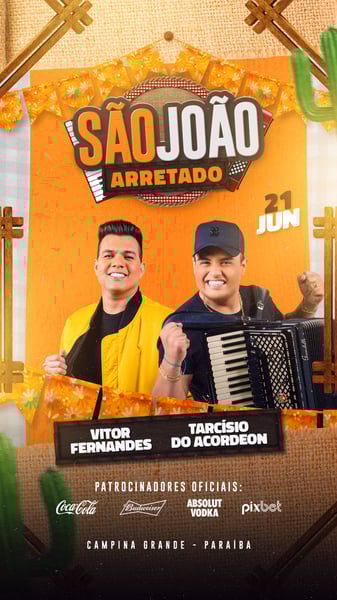 FLYER DE SÃO JOÃO PSD EDITÁVEL STORIES SÃO JOÃO ARRETADO