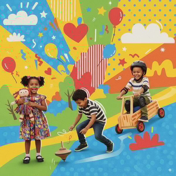 IMAGEM COLORIDA PARA O DIA DAS CRIANÇAS COM BRINQUEDOS