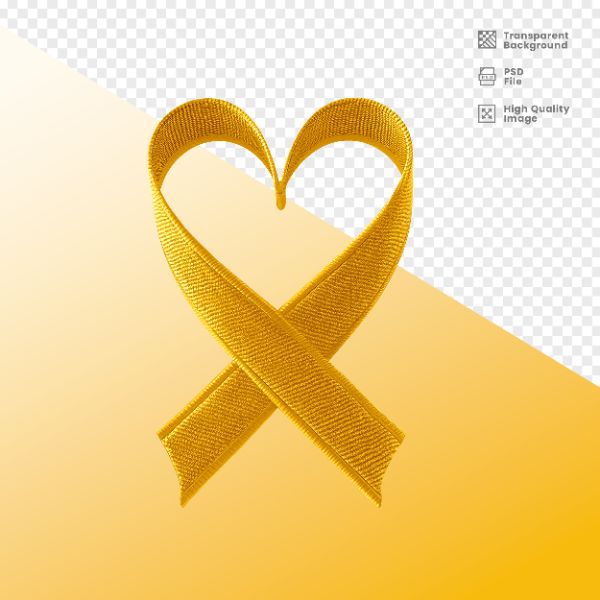 ELEMENTO 3D PARA COMPOSIÇÃO FITA AMARELA LUTA CONTRA O CÂNCER