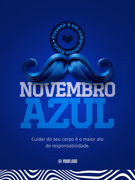 Novembro Azul Saúde do Homem Social Media Flyer PSD Editável