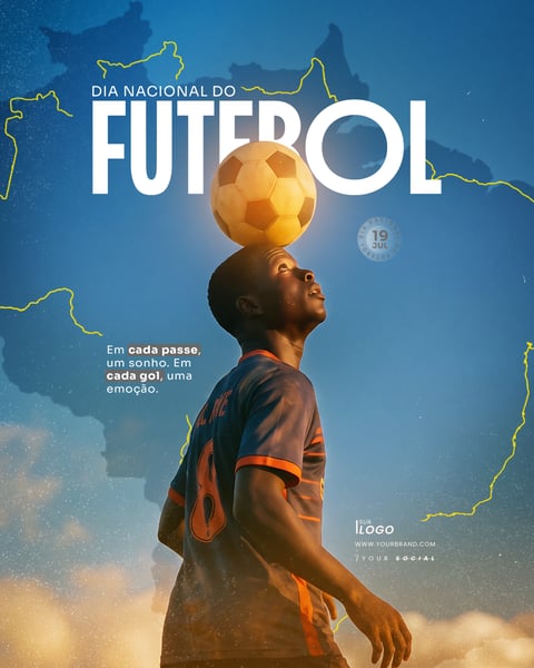 DIA NACIONAL DO FUTEBOL 19 DE JULHO POST SOCIAL MEDIA PSD EDITÁVEL 2