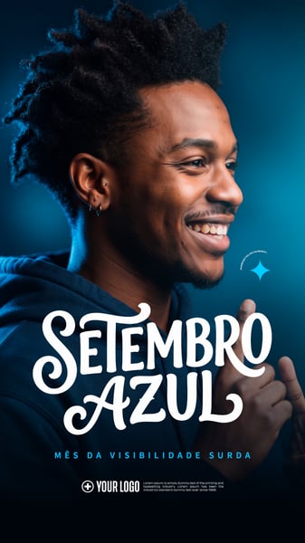 SETEMBRO AZUL RESPEITO VALORIZAÇÃO E ACESSIBILIDADE SOCIAL MEDIA PSD STORY