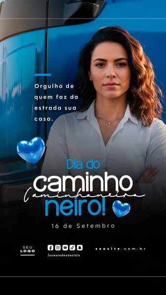 DIA DO CAMINHONEIRO 16 DE SETEMBRO SOCIAL MEDIA PSD EDITÁVEL STORY 9