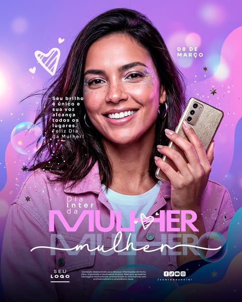 DIA INTERNACIONAL DA MULHER 08 DE MARÇO SOCIAL MEDIA PSD EDITÁVEL 6