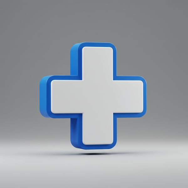 CRUZ 3D AZUL E BRANCA DE HOSPITAL 4