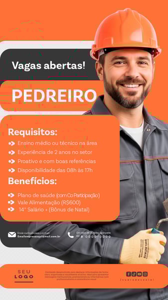 RECRUTAMENTO EMPREGO TEMOS VAGAS ABERTAS CONTRATAÇÃO STORY SOCIAL MEDIA PSD EDITÁVEL 19
