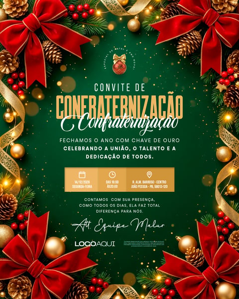 CONFARTERNIZAÇÃO DE FIM DE ANO SOCIAL MEDIA FLYER PSD EDITÁVEL