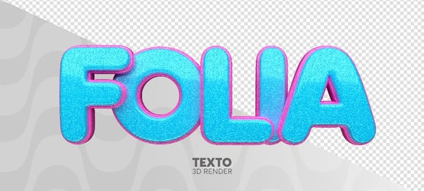 TEXTO 3D FOLIA DE CARNAVAL