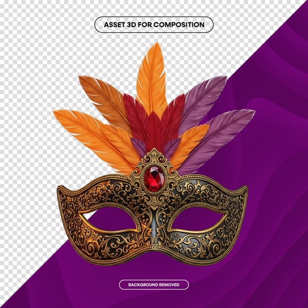 MÁSCARA DE CARNAVAL FESTA BRASIL PNG COMPOSIÇÃO 84 EDITADO