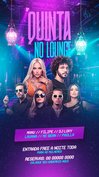 FLYERS PARA EVENTOS QUINTA NO LOUNGE STORYS