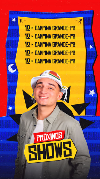 FLYER DE SÃO JOÃO PSD EDITÁVEL STORIES AGENDA JOÃO GOMES