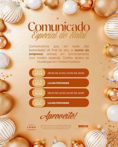 HORÁRIO ESPECIAL RECESSO FINAL DE ANO SOCIAL MEDIA PSD EDITÁVEL 7