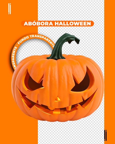 ABÓBORA HALLOWEEN | IMAGEM SEM FUNDO | ELEMENTO 3D | PNG