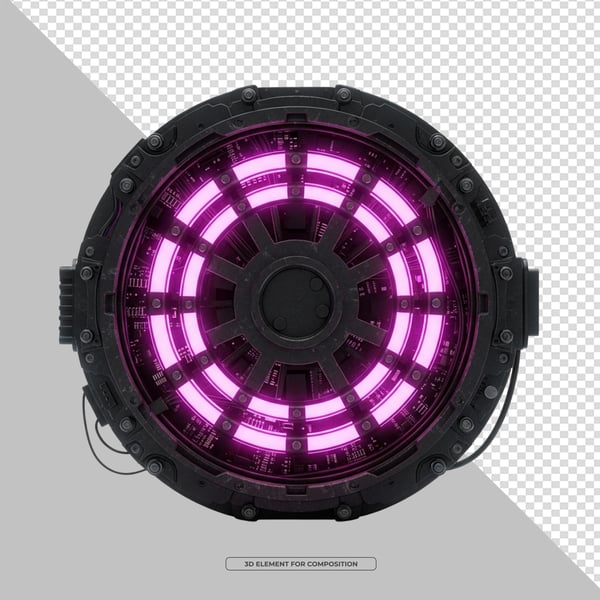 ELEMENTO 3D PNG CÍRCULO ESTRUTURA DE LED