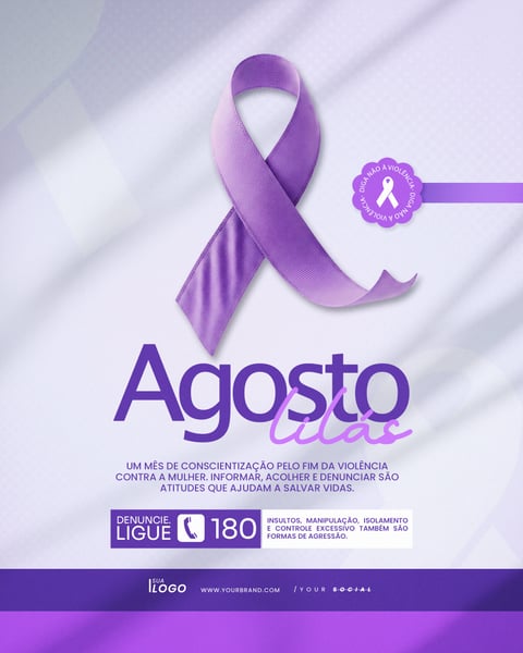 AGOSTO LILÁS CAMPANHA COMBATE À VIOLÊNCIA CONTRA A MULHER SOCIAL MEDIA PSD EDITÁVEL 8
