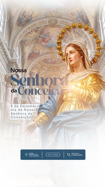 DIA DE NOSSA SENHORA DA CONCEIÇÃO 8 DE DEZEMBRO SOCIAL MEDIA PSD EDITAVÉL 3