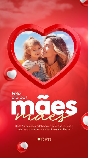 TEMPLATE FELIZ DIA DAS MÃES POST INSTAGRAM STORIES