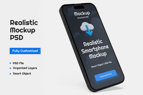 Editable iPhone Mobile Phone Mockup Collection (PSD) (22)