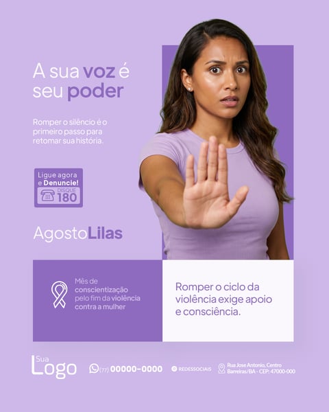 SOCIAL MEDIA CAMPANHA AGOSTO LILÁS PSD EDITÁVEL 4