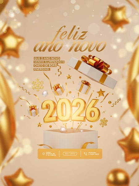 FLYER FELIZ ANO NOVO 2026 PSD EDITÁVEL 5