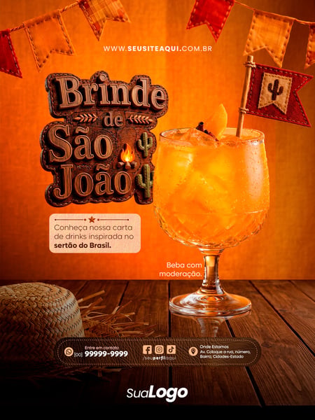 POST FEED FESTA JUNINA SÃO JOÃO SOCIAL MEDIA TEMPLATE PSD EDITÁVEL 3