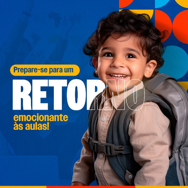 VOLTA ÀS AULAS  RETORNO SOCIAL MEDIA  PSD EDITÁVEL