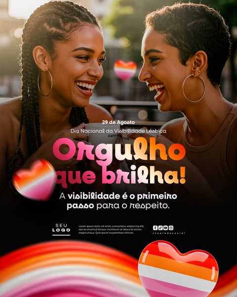 DIA NACIONAL DA VISIBILIDADE LÉSBICA 29 DE AGOSTO SOCIAL MEDIA PSD EDITÁVEL 10