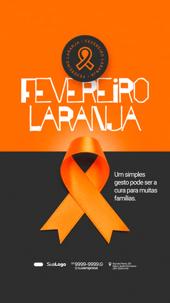 STORY FEVEREIRO LARANJA SOCIAL MEDIA PSD EDITÁVEL 16