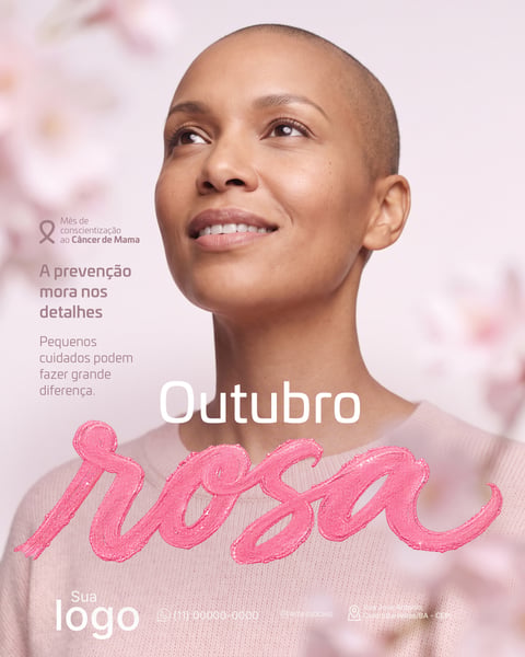 OUTUBRO ROSA CAMPANHA DE CONSCIENTIZAÇÃO E PREVENÇÃO DO CÂNCER DE MAMA PSD EDITÁVEL 6