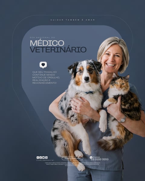 DIA DO MÉDICO VETERINÁRIO HOMENAGEM ESPECIAL SOCIAL MEDIA PSD EDITÁVEL 2