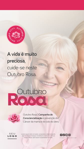 OUTUBRO ROSA CAMPANHA DE CONSCIENTIZAÇÃO E PREVENÇÃO DO CÂNCER DA MAMA E DO COLO DO ÚTERO STORY 2