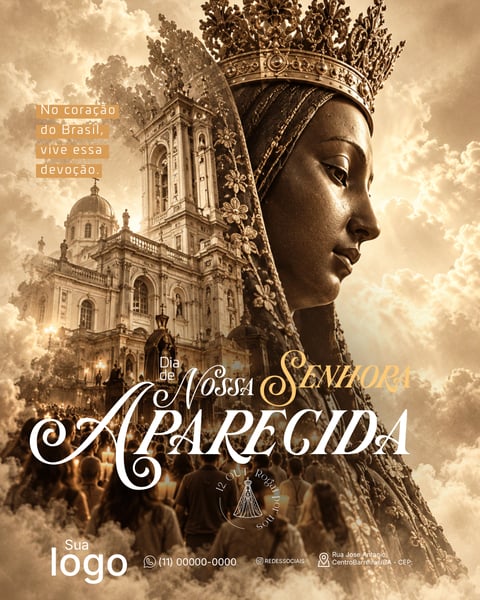 DIA DE NOSSA SENHORA APARECIDA 12 DE OUTUBRO SOCIAL MEDIA PSD EDITÁVEL 11
