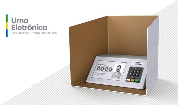 MOCKUP URNA ELETRÔNICA ELEIÇÕES BRASIL ELEMENTO 3D