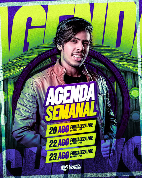 FLYER ARTISTA AGENDA SEMANAL AGENDA DE SHOWS PSD EDITÁVEL