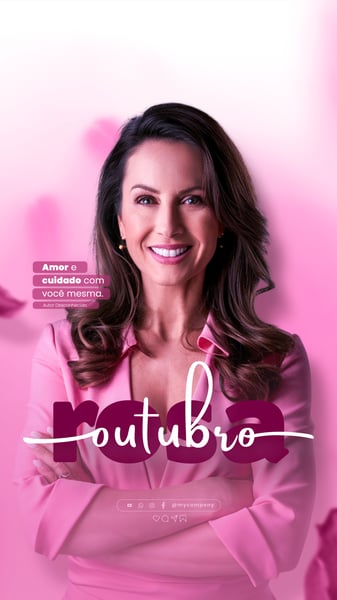 VHF OUTUBRO ROSA MS DE CONSCIENTIZAO SOBRE O CNCER DE MAMA SOCIAL MEDIA FLYER PSD EDITVEL K2