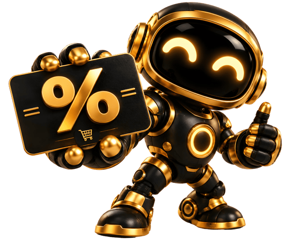 ROBÔ DE LUXO COM CARTÃO DE DESCONTO