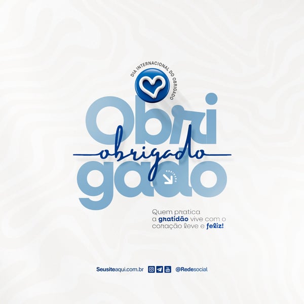 DIA INTERNACIONAL DO OBRIGADO 11 DE JANEIRO DIA DO OBRIGADO SOCIAL MEDIA PSD EDITÁVEL