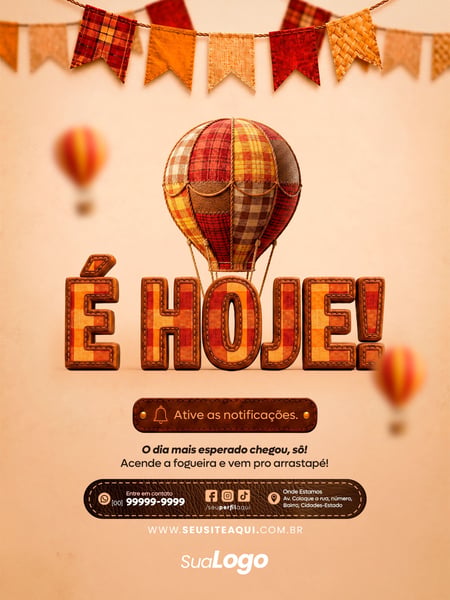 POST FEED FESTA JUNINA SÃO JOÃO SOCIAL MEDIA TEMPLATE PSD EDITÁVEL 17
