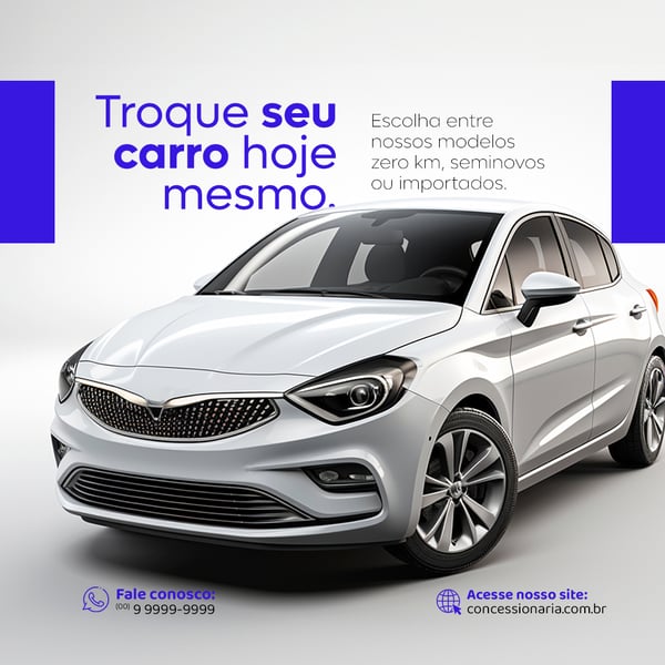 CONCESSIONÁRIA TROQUE SEU CARRO FEED PSD EDITÁVEL
