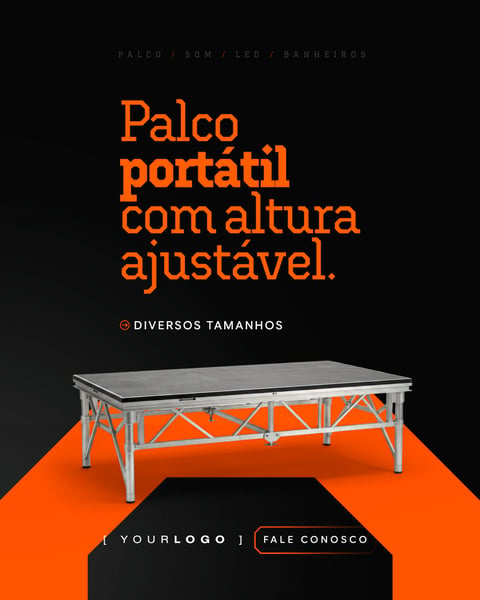 PALCO PORTÁTIL PARA EVENTOS SOCIAL MEDIA PSD EDITÁVEL