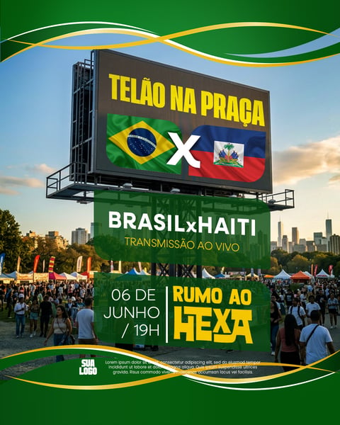 FLYER FUTEBOL BRASIL X HAITI PSD EDITÁVEL 8 FEED
