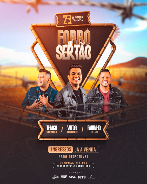 FLYER EVENTO FORRÓ NO SERTÃO