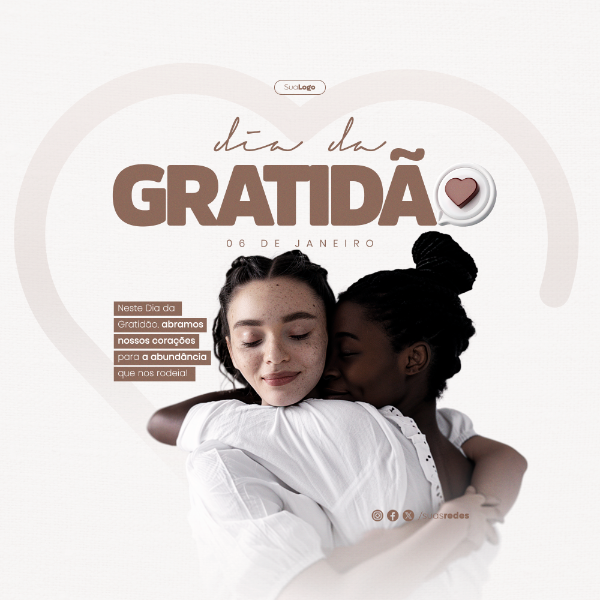NESTE DIA DA GRATIDÃO ABRAMOS NOSSOS CORAÇÕES SOCIAL MEDIA POST