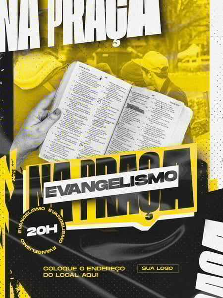FLYER GOSPEL EVANGELISMO NA PRAÇA PSD EDITÁVEL