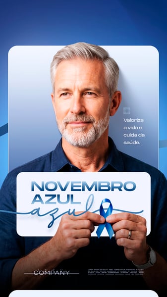 NOVEMBRO AZUL PREVENÇÃO CÂNCER DE PRÓSTATA SOCIAL MEDIA FLYER PSD EDITÁVEL STORY