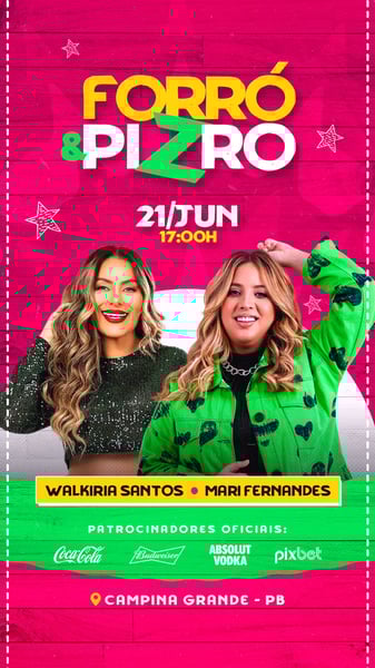 FLYER DE SÃO JOÃO PSD EDITÁVEL STORIES FORRÓ & PIZEIRO