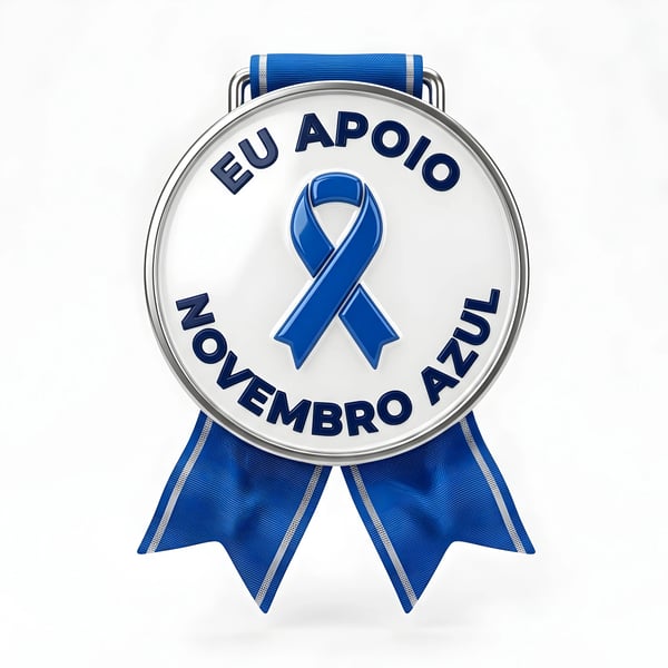 NOVEMBER BLUE SUPPORT MEDAL BLUE RIBBON